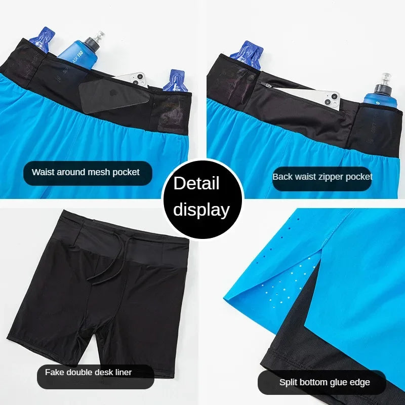 TriiRun ProShort β Double-Layer Running Shorts with Multi-Functional Pockets & Quick-Dry Fabric