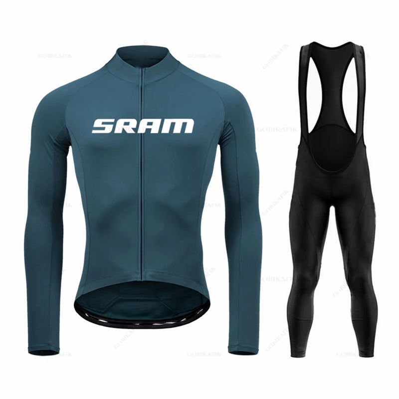 TriiRide Winter Pro – Thermal Long-Sleeve Cycling Jersey & Bib Pants Set