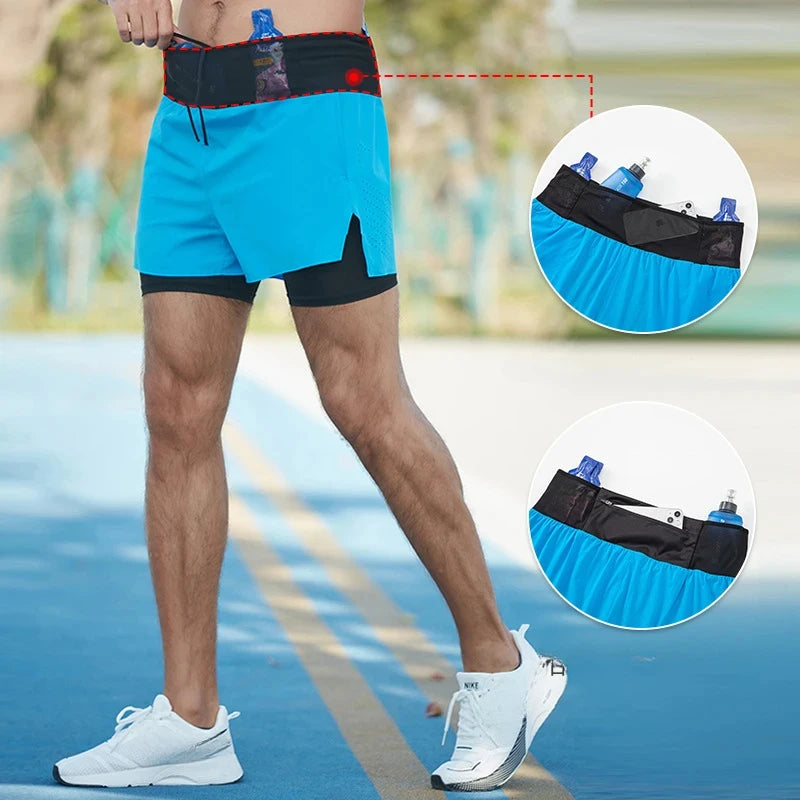 TriiRun ProShort β Double-Layer Running Shorts with Multi-Functional Pockets & Quick-Dry Fabric