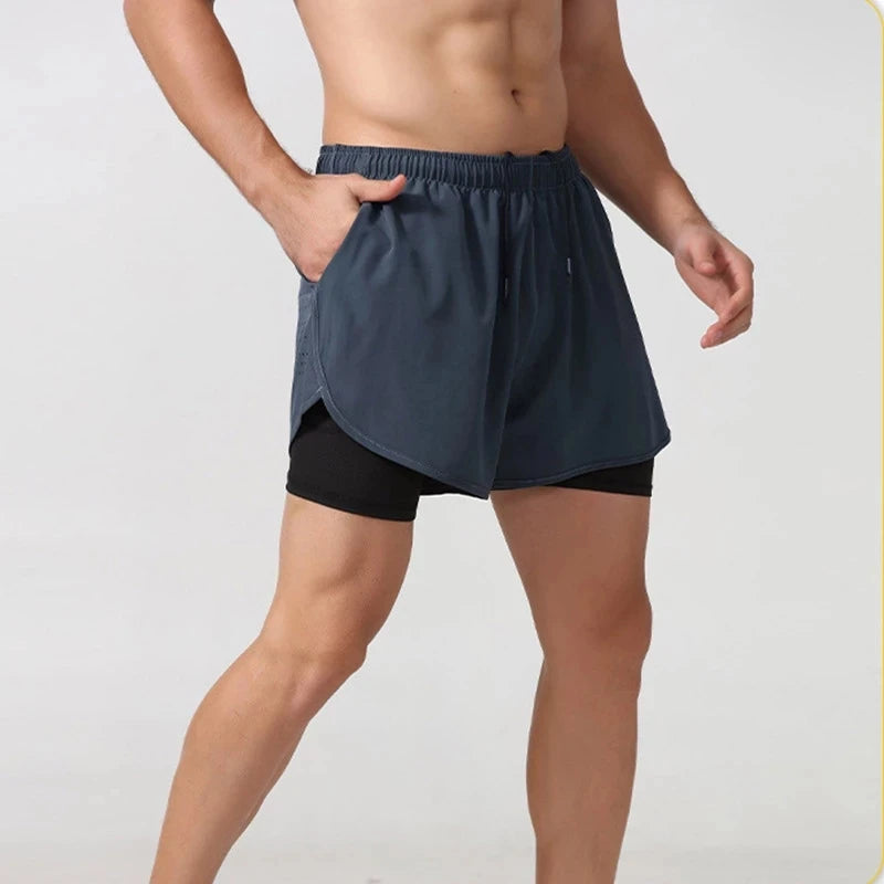 TriiRun MaxShort – Men’s Dual-Layer Running Shorts | Quick-Dry, High-Performance Fitness Shorts for Training & Running