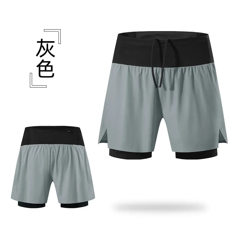 TriiRun ProShort β Double-Layer Running Shorts with Multi-Functional Pockets & Quick-Dry Fabric
