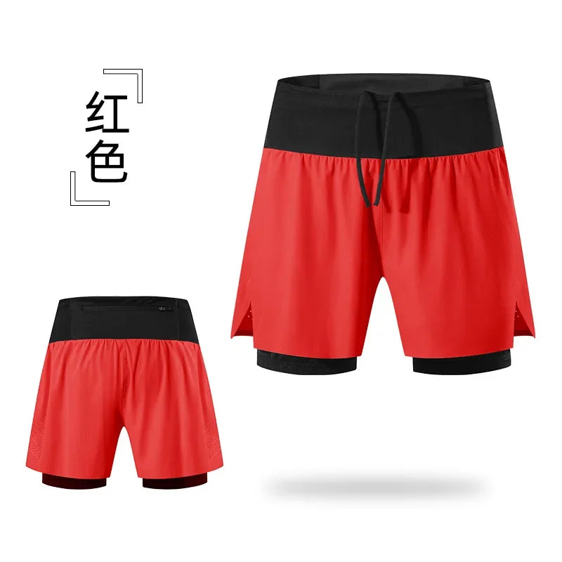 TriiRun ProShort β Double-Layer Running Shorts with Multi-Functional Pockets & Quick-Dry Fabric