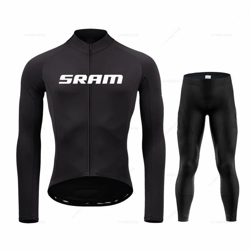 TriiRide Winter Pro – Thermal Long-Sleeve Cycling Jersey & Bib Pants Set