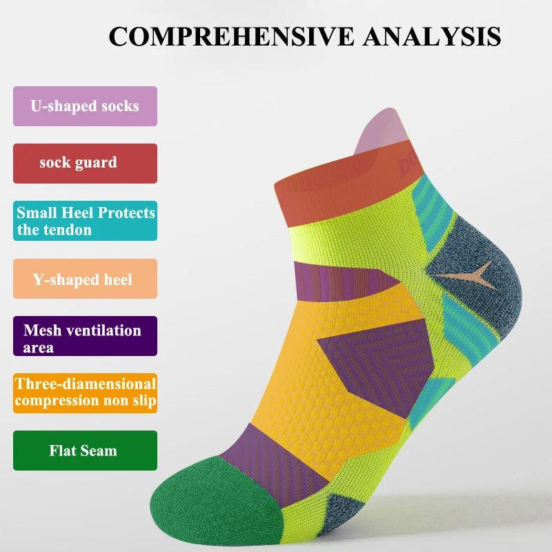 StridePro Run Socks - Run Socks – ultra-light, breathable, and durable running socks, designed for runners, marathoners, and triathletes - 5 Pairs Marathon Running Sock