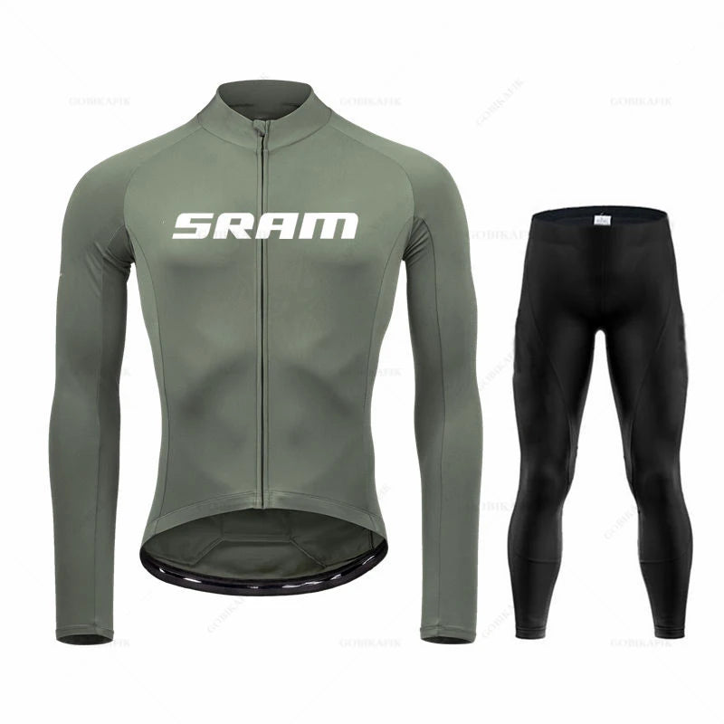TriiRide Winter Pro – Thermal Long-Sleeve Cycling Jersey & Bib Pants Set