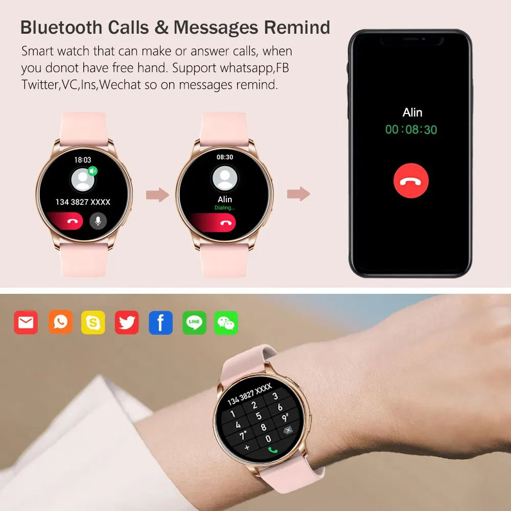 TRII Y22 Smartwatch – Elegant Women’s Bluetooth Call Watch with Custom Dials, Fitness Tracking & Heart Rate Monitor