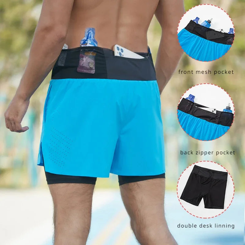 TriiRun ProShort β Double-Layer Running Shorts with Multi-Functional Pockets & Quick-Dry Fabric