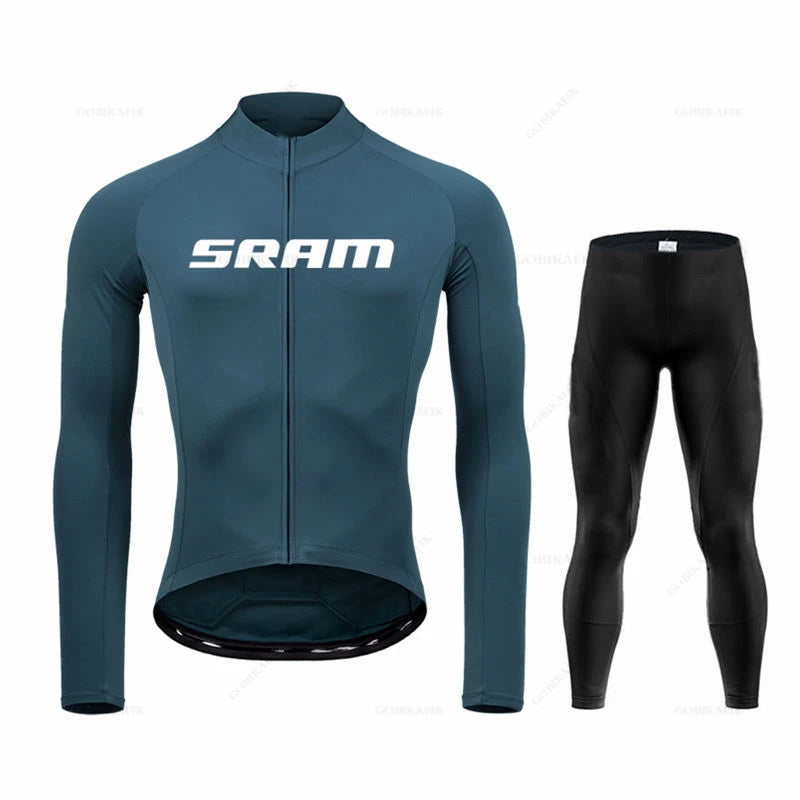 TriiRide Winter Pro – Thermal Long-Sleeve Cycling Jersey & Bib Pants Set