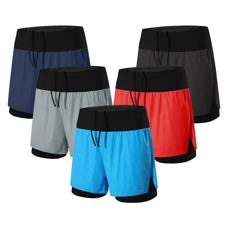 TriiRun ProShort – Double-Layer Running Shorts with Multi-Functional Pockets & Quick-Dry Fabric