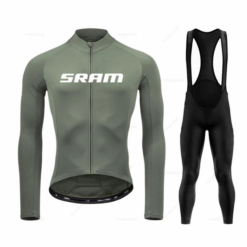 TriiRide Winter Pro – Thermal Long-Sleeve Cycling Jersey & Bib Pants Set