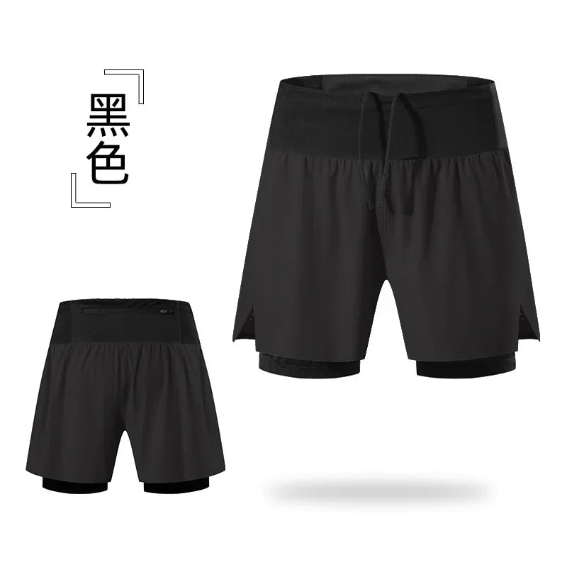 TriiRun ProShort – Double-Layer Running Shorts with Multi-Functional Pockets & Quick-Dry Fabric