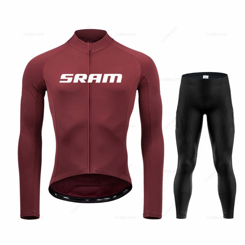 TriiRide Winter Pro – Thermal Long-Sleeve Cycling Jersey & Bib Pants Set