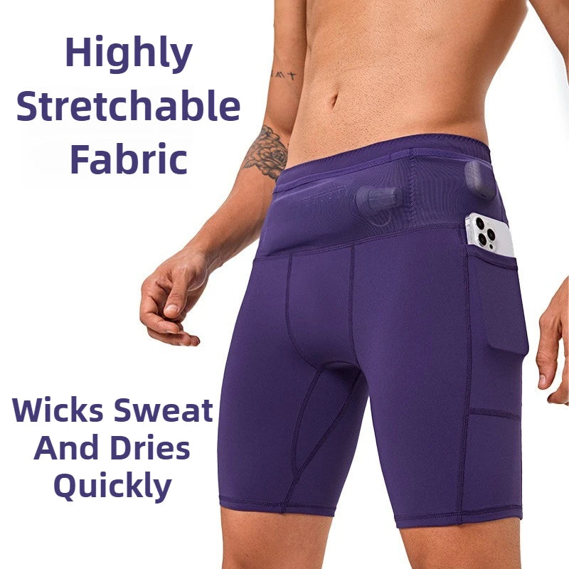 TriiRun AeroTight – Men’s Compression Running Shorts with Multi Pockets & Quick-Dry Fabric