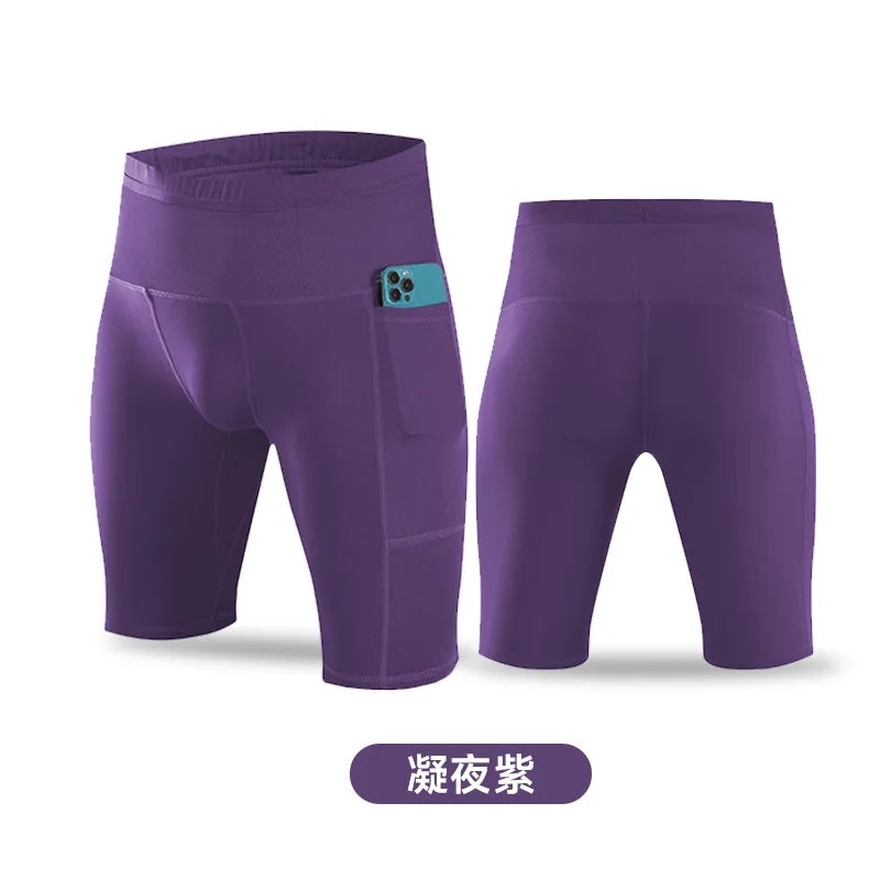 TriiRun AeroTight – Men’s Compression Running Shorts with Multi Pockets & Quick-Dry Fabric