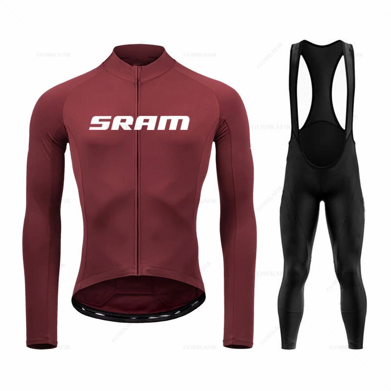 TriiRide Winter Pro – Thermal Long-Sleeve Cycling Jersey & Bib Pants Set