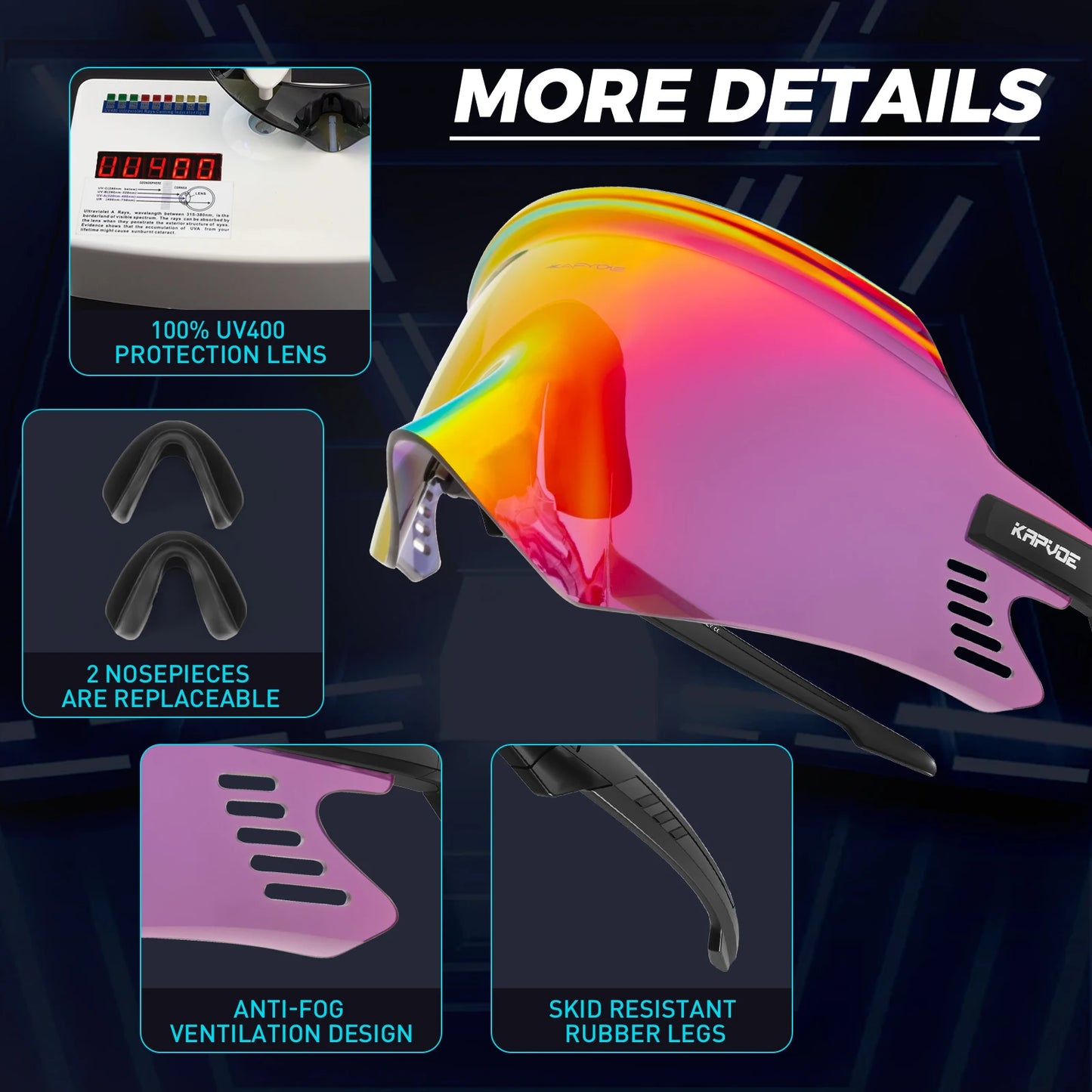 TriiVision ProShield – Photochromic Sports Sunglasses for Men & Women | UV400 Protection & Aerodynamic Design for Cycling, Running & Outdoor Sports